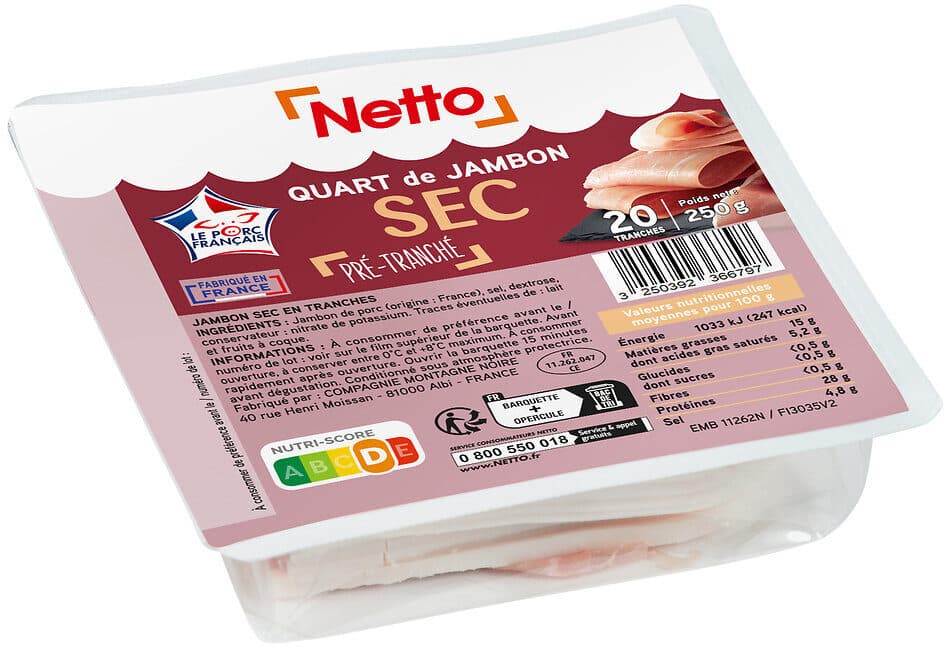 Netto Hd quart de jambon - 250g packshot