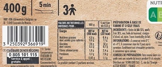 Itineraire de nos regions SPAETZLE 400g packshot