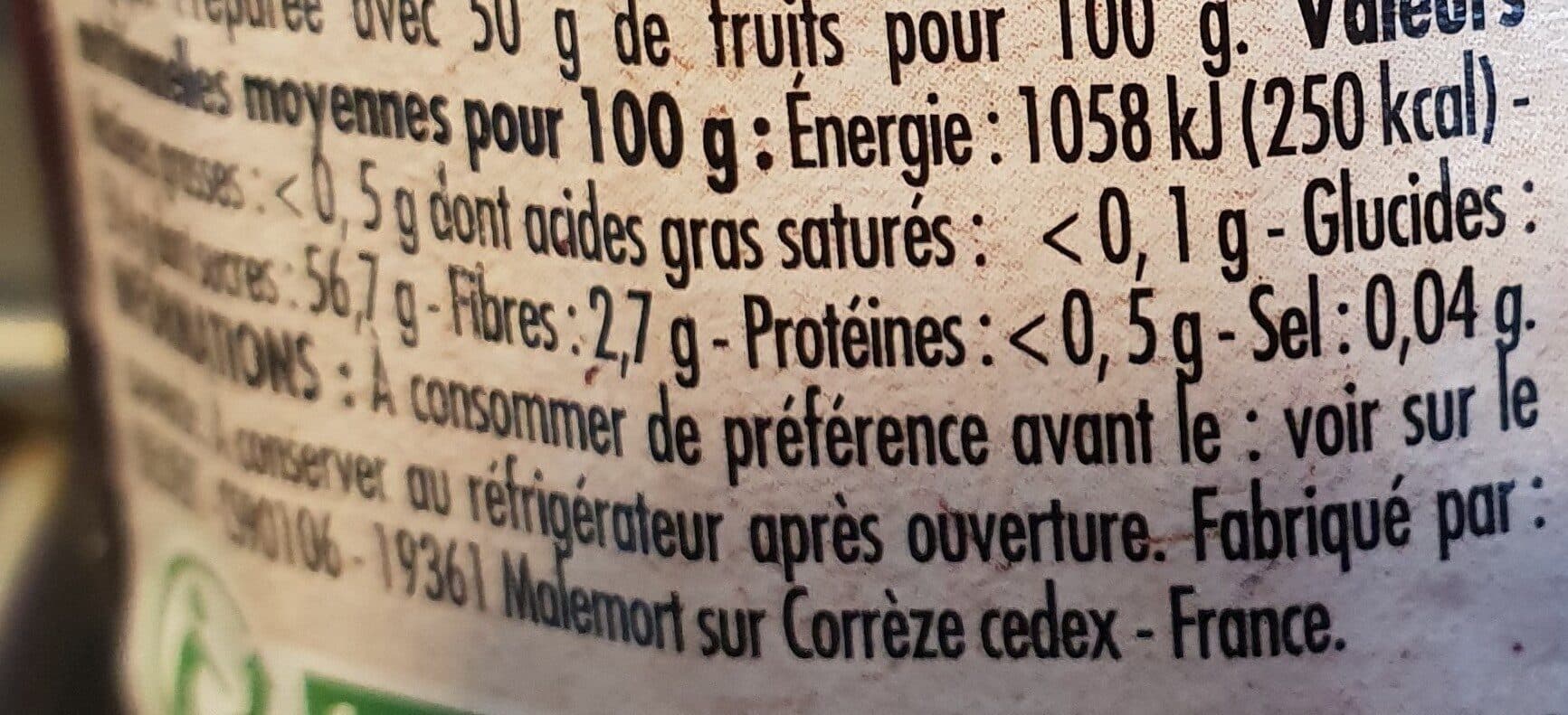 Elodie CONFITURE EXTRA de framboises 50% fruits - BIO packshot