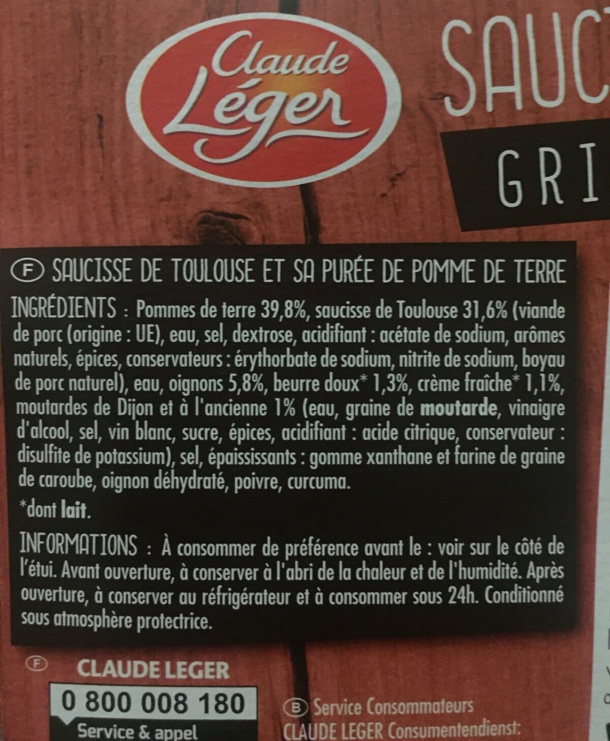 MONIQUE RANOU Saucisse grillée Purée de pomme de terre packshot