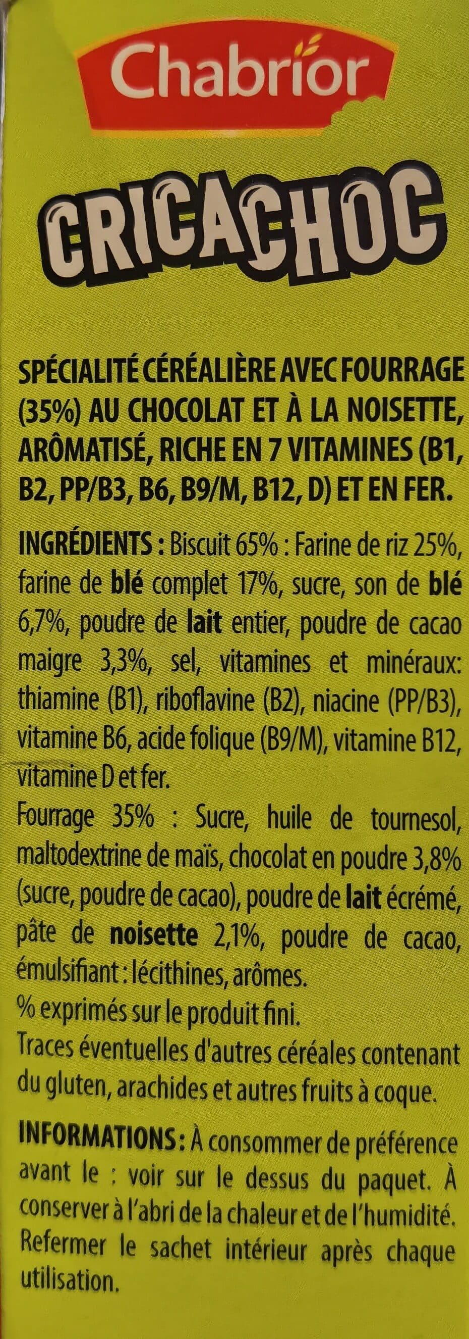 Chabrior Crica Choc' chocolat noisette packshot