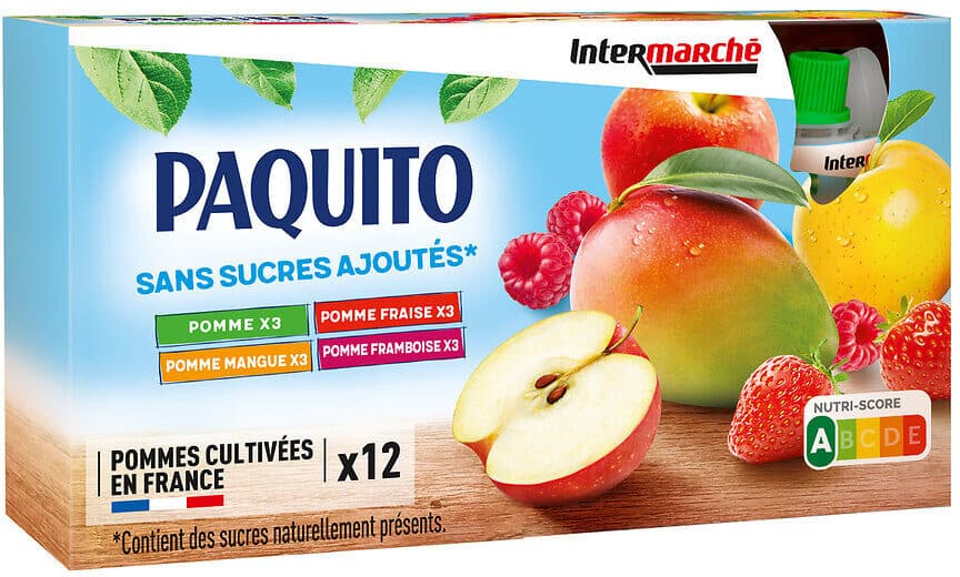 Paquito GOURDES Spécialité de fruits MULTIVARIETES (Pommes, fraises, framboises, mangues) SSA - 12 x 90 g - Adulte packshot