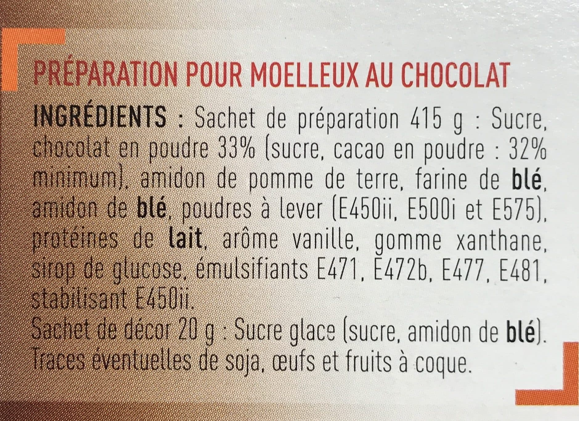 Netto Preparation deshydratee moelleux chocolat packshot