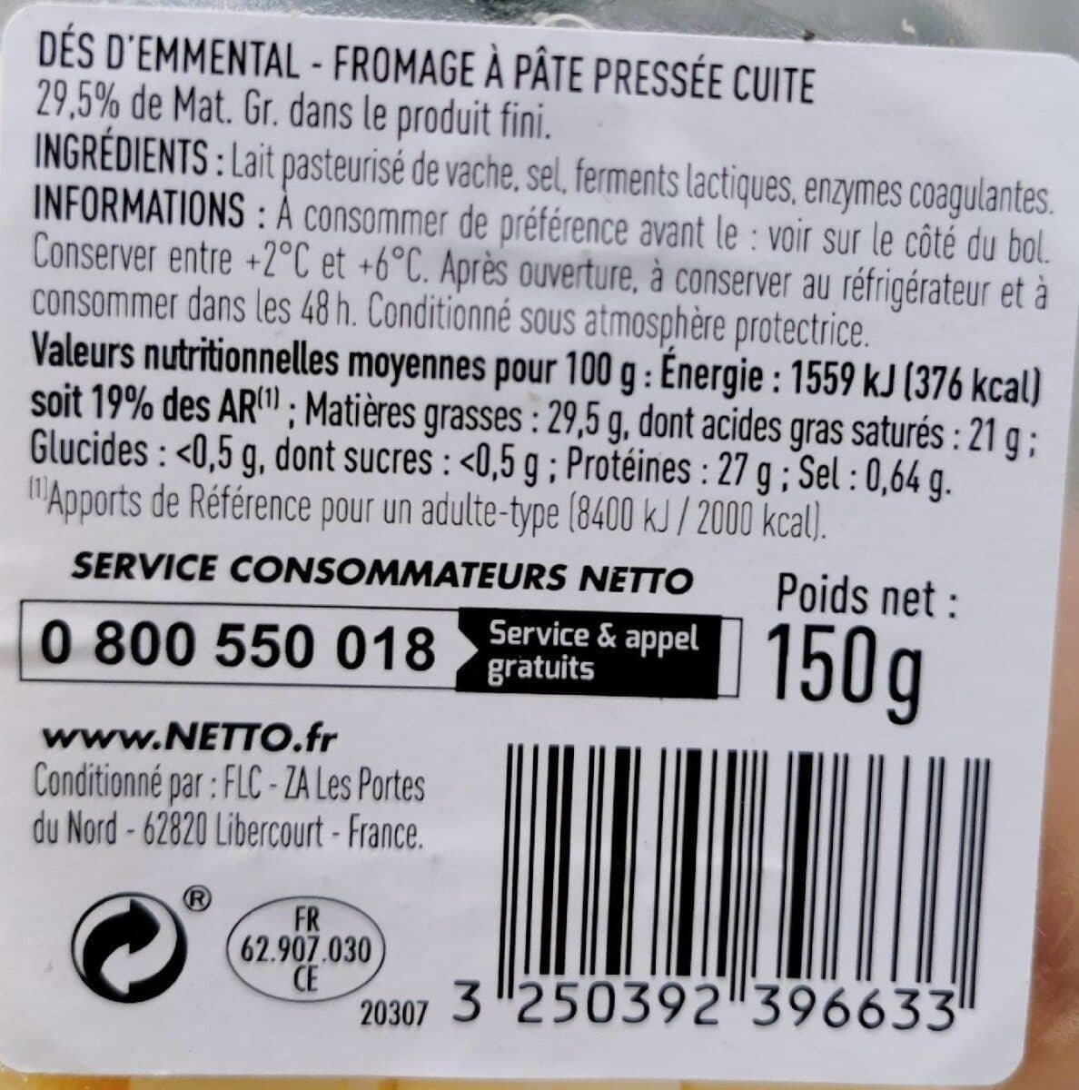 Netto Emmental des lp 150g packshot
