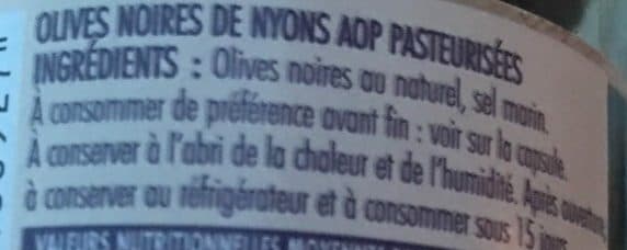 Itinéraire Des Saveurs Olives Noires de Nyons 200g packshot