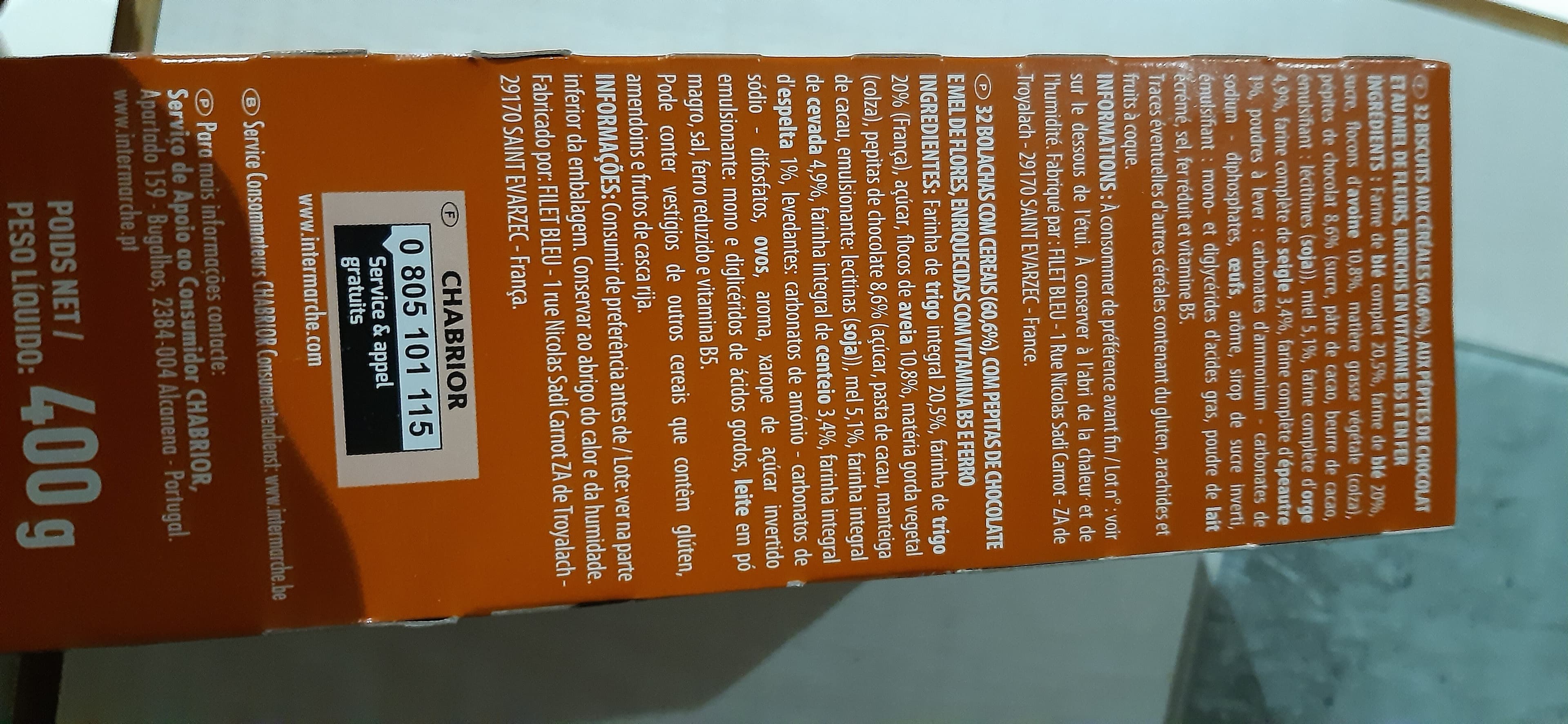Chabrior Déjeuner miel pépites de chocolat 400G packshot