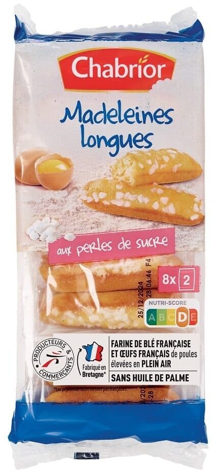 Chabrior Madeleines longues aux perles de sucre packshot