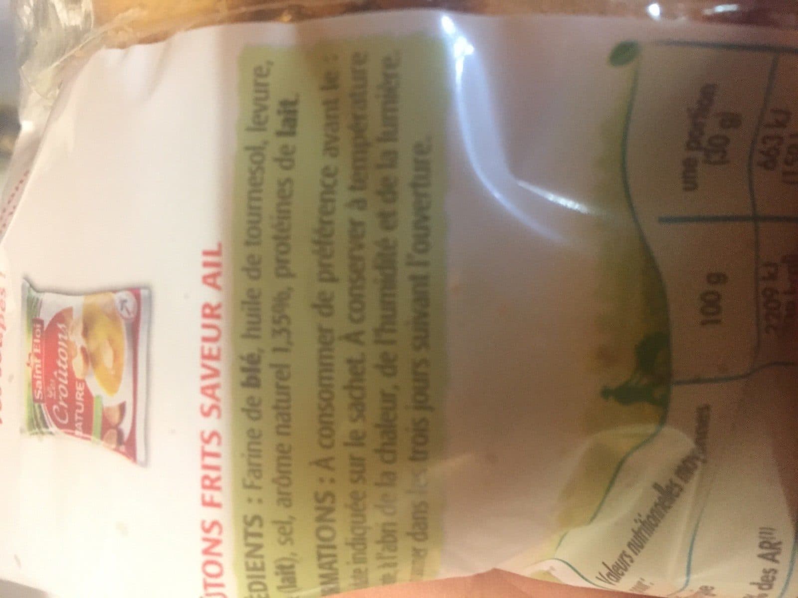 Saint eloi Croutons soupe saveur Ail 2*90g packshot