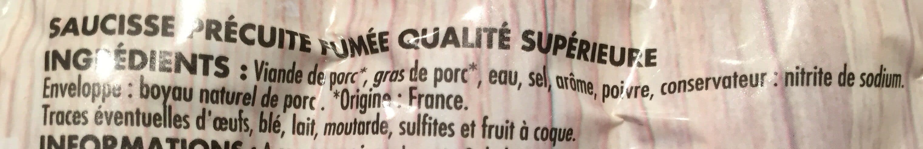 Monique Ranou Saucisses fumees a cuire 4x100g packshot