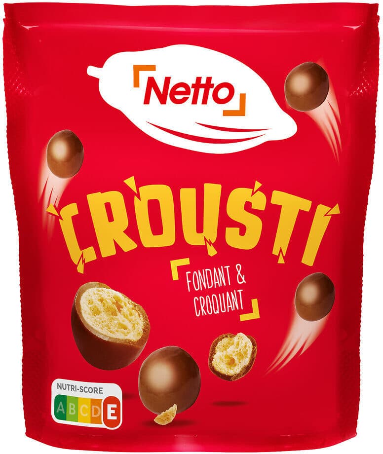 Netto Billes de céréales maltées enrobées de chocolat au lait - CRISP & CHOC - 192,5g packshot
