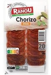 Monique ranou Chorizo tranche doux 20t 100g packshot