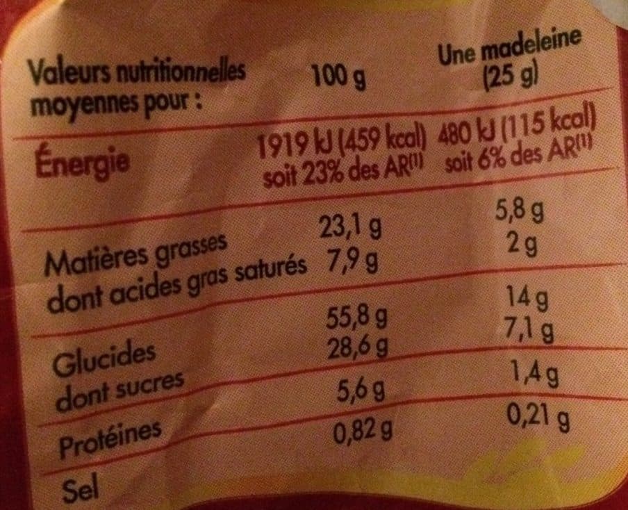 Chabrior Madeleines coquille nappées de chocolat au lait x10 packshot