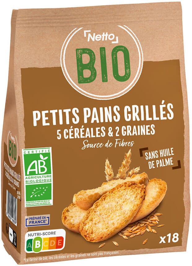 Netto Petits pains grillés aux 5 céréales et 2 graines - BIO packshot