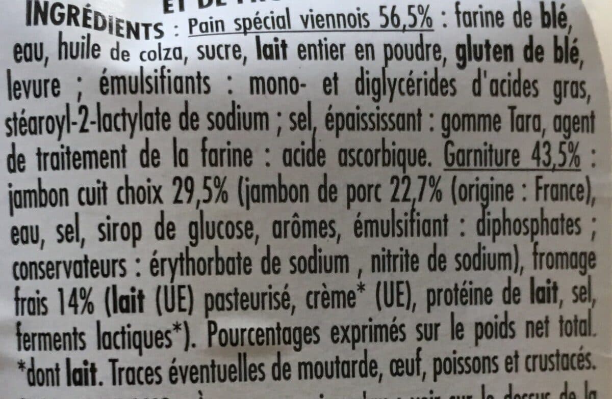 Monique ranou Mini sandwich viennois jambon fromage frais - 130g packshot