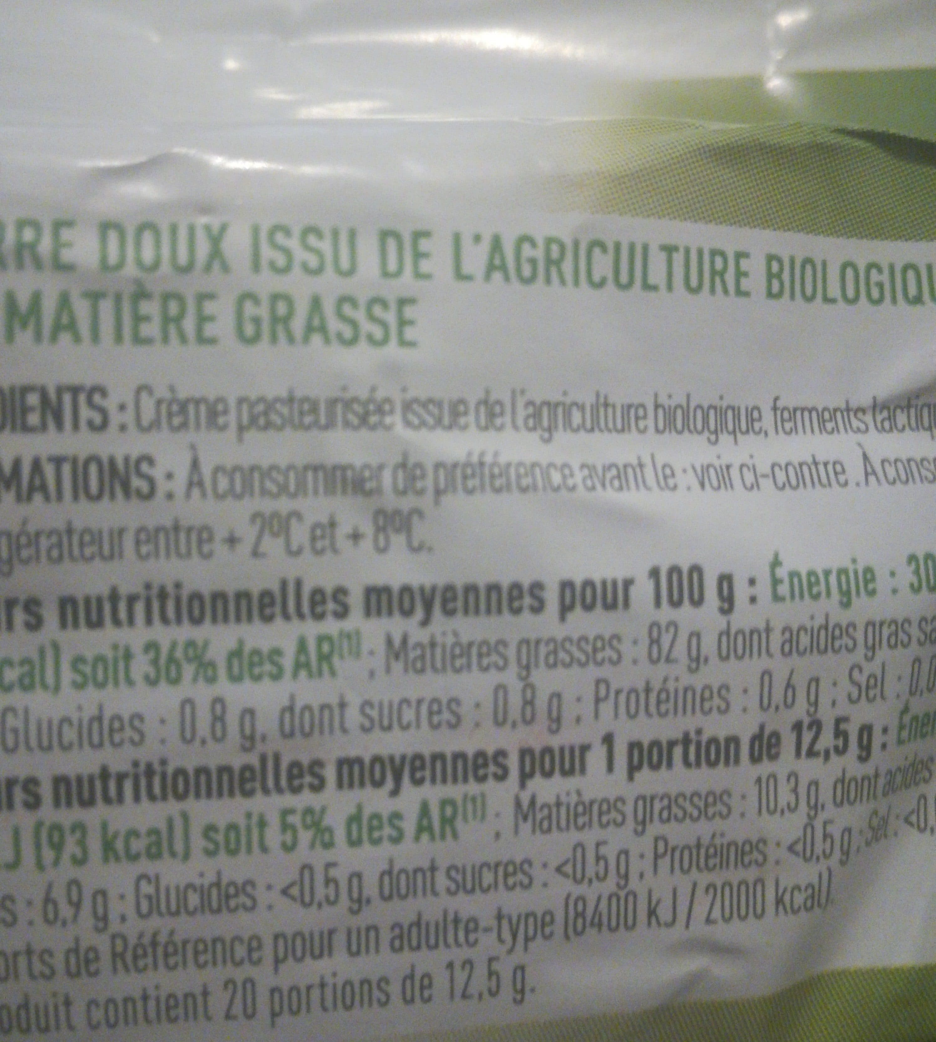 Netto Beurre biologique doux moule 250g origine france packshot