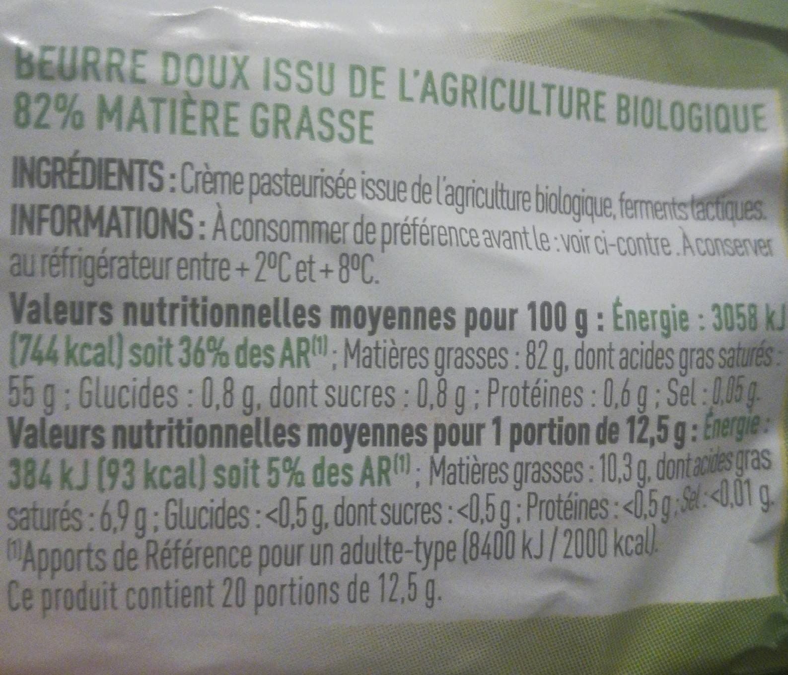Netto Beurre biologique doux moule 250g origine france packshot