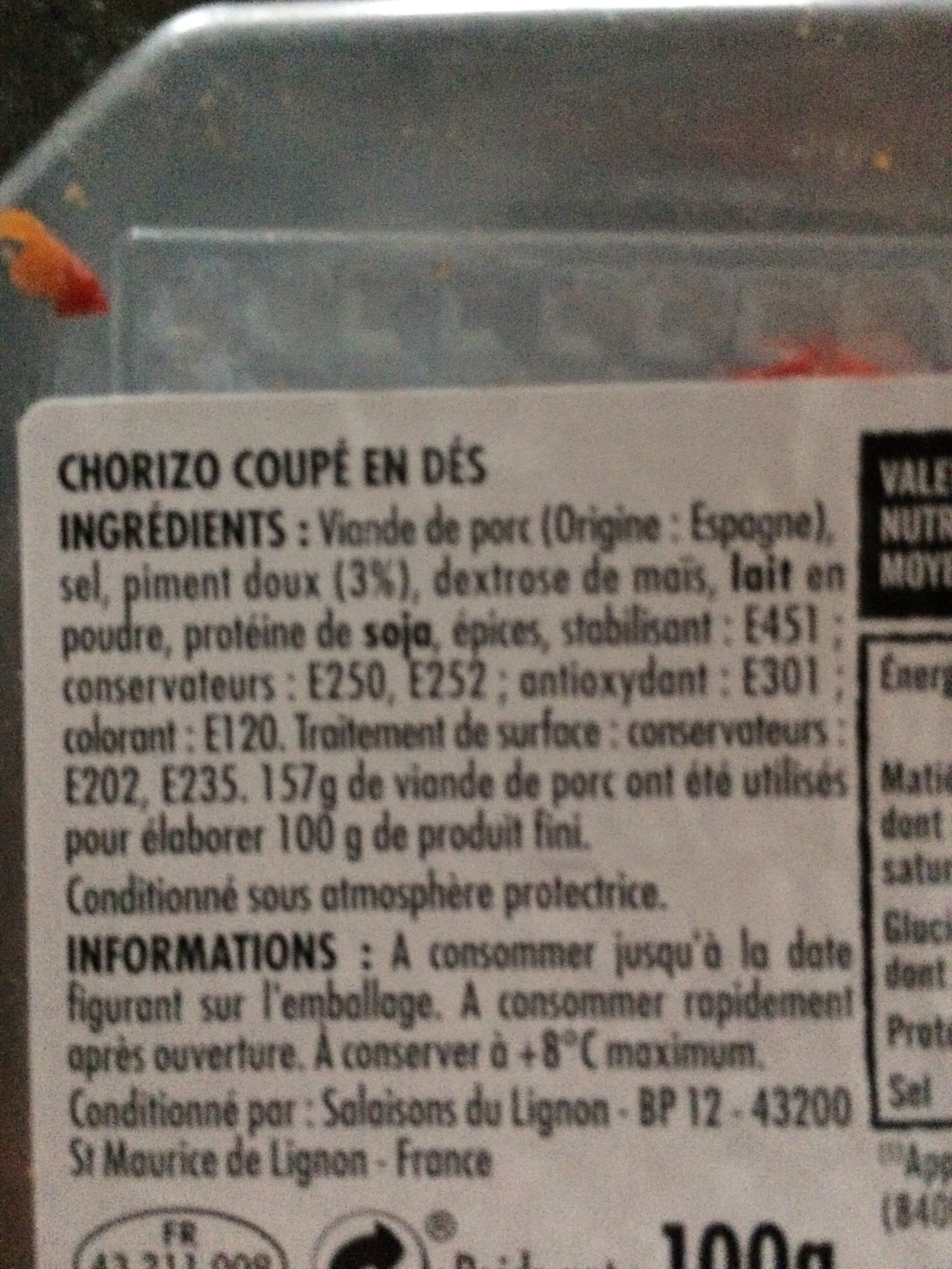 Itinéraire Des Saveurs Dés de chorizo doux packshot