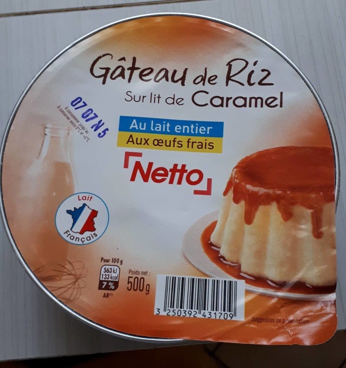 Netto Gateau de riz nappe de caramel 500g packshot