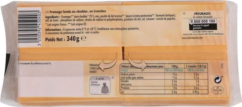 Paturages Fromage les tranchettes hamburger au cheddar packshot