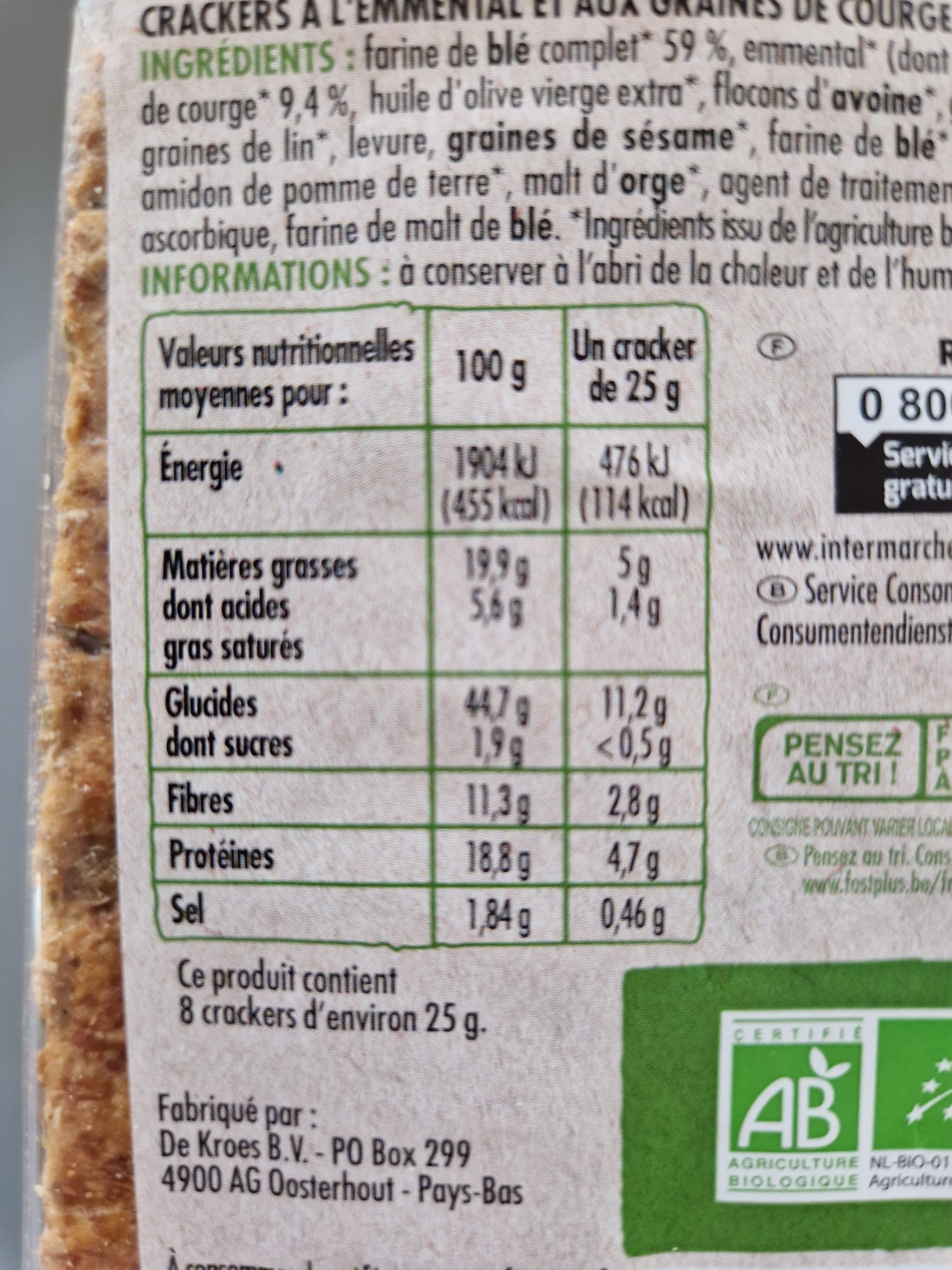 Chabrior Crackers emmental et graines de courge x8 - BIO packshot