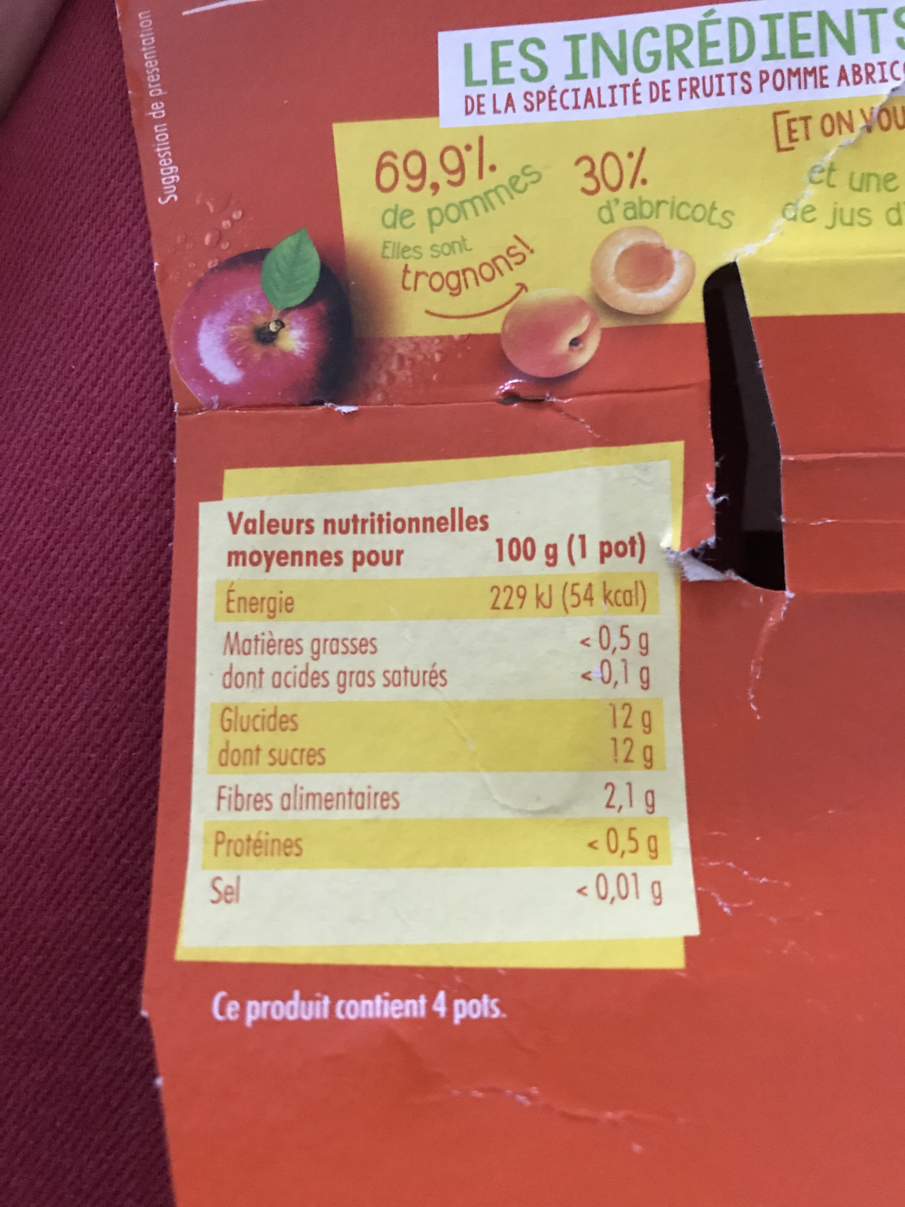 Paquito Specialite de fruits pomme abricot ssa 4x100g packshot