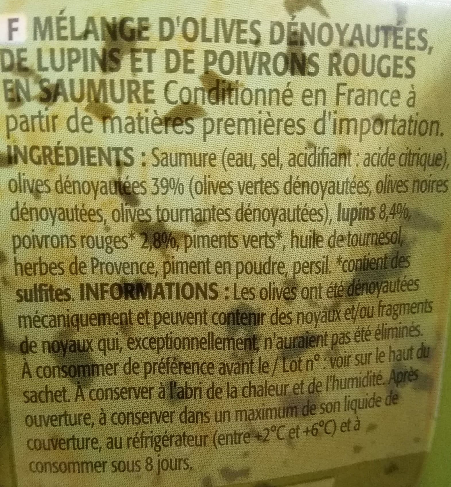 Bouton d'or Sachet 200g Mélange d'Olives dénoyautées avec Lupin packshot