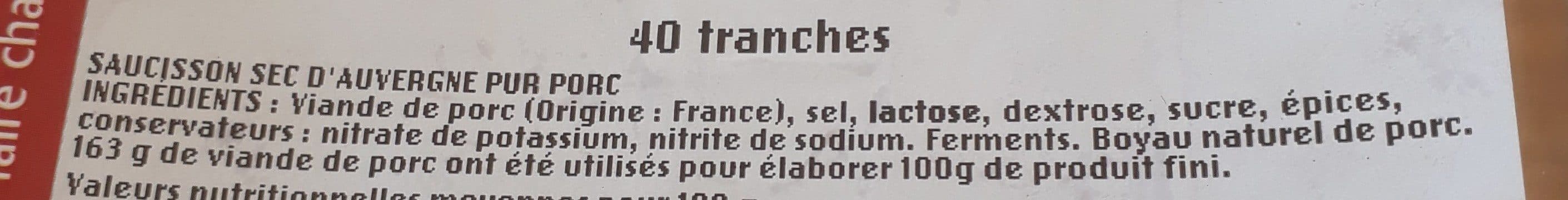 Open Food Facts Saussion sec d'Auvergne Bridé tranché packshot
