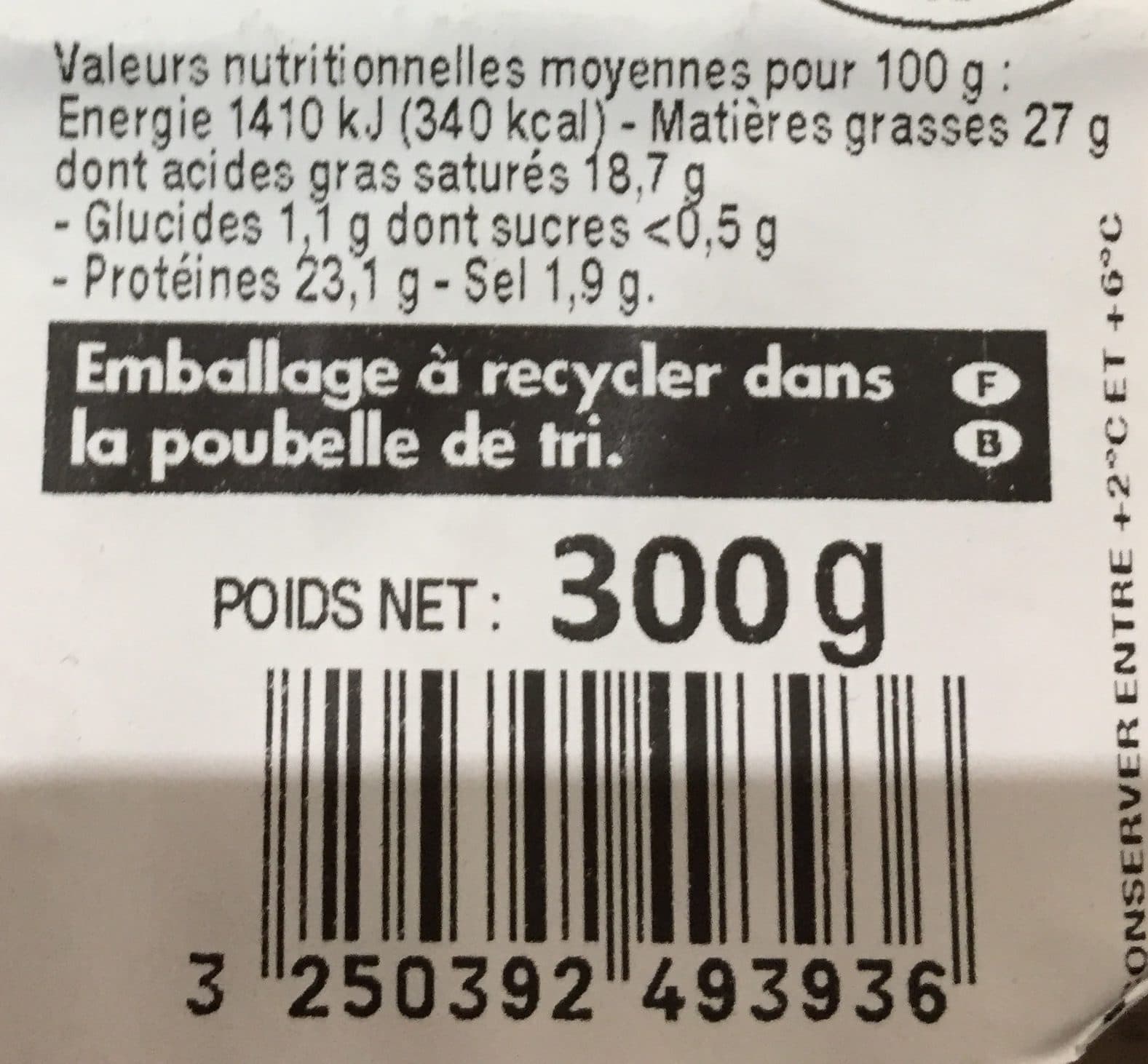 Intermarché SAINT NECTAIRE 1/2 AOP LP 300G Massif TRAD packshot