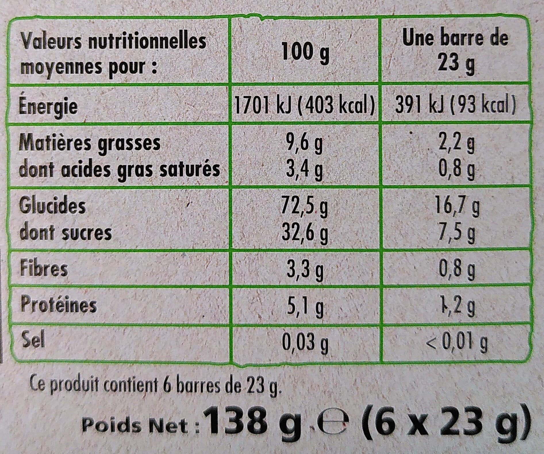Chabrior Barres chocolat aux 5 céréales bio packshot