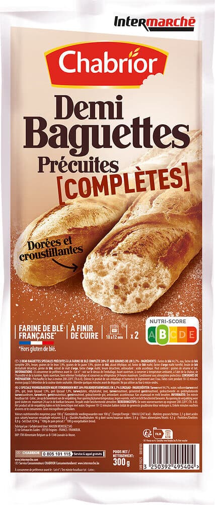 Chabrior Demi baguette complète x2 - 300g packshot