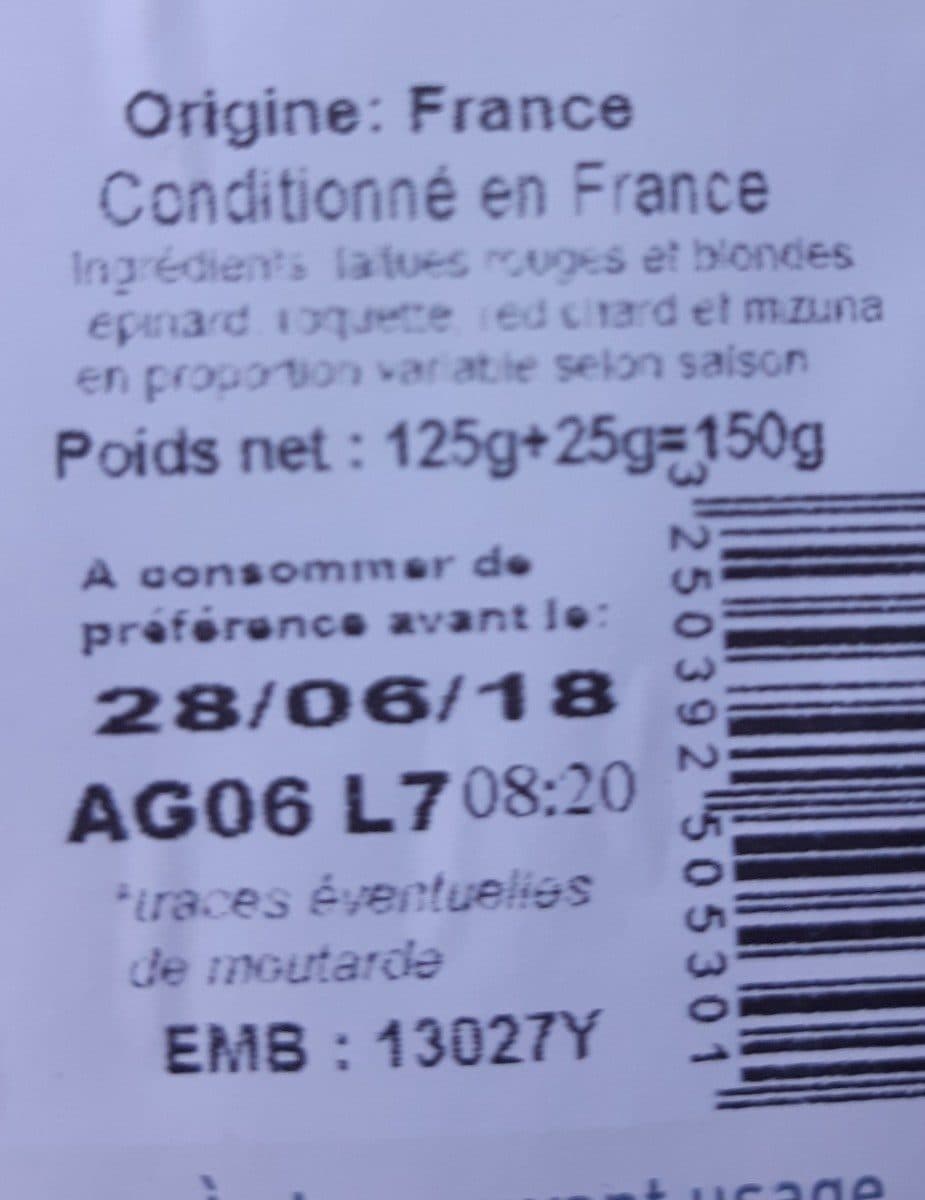 Open Food Facts Mélange de jeunes pousses packshot