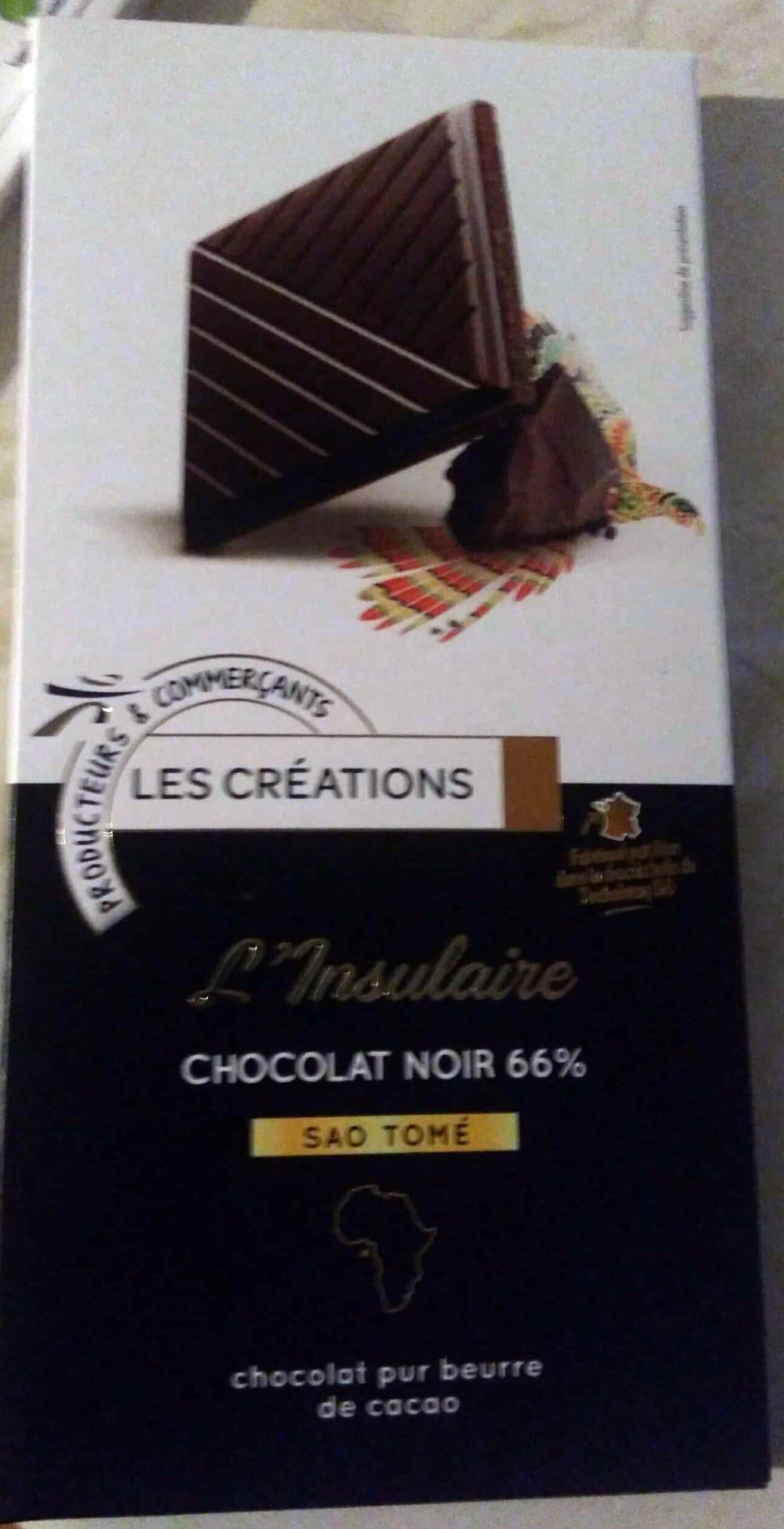 Intermarché L'insulaire - Chocolat Noir 66% Sao Tomé packshot