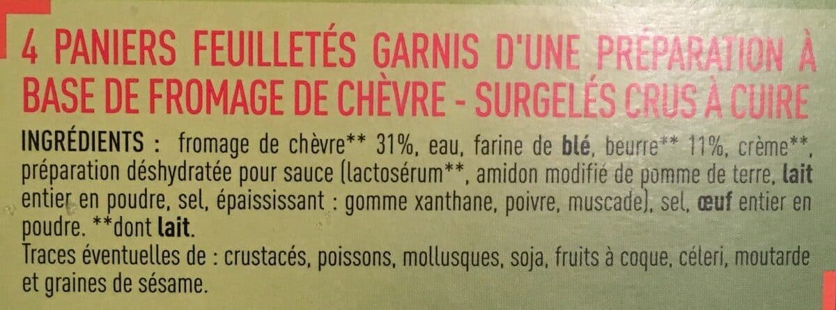 Netto Paniers feuilletés épinards chèvre - 4 x 100g packshot
