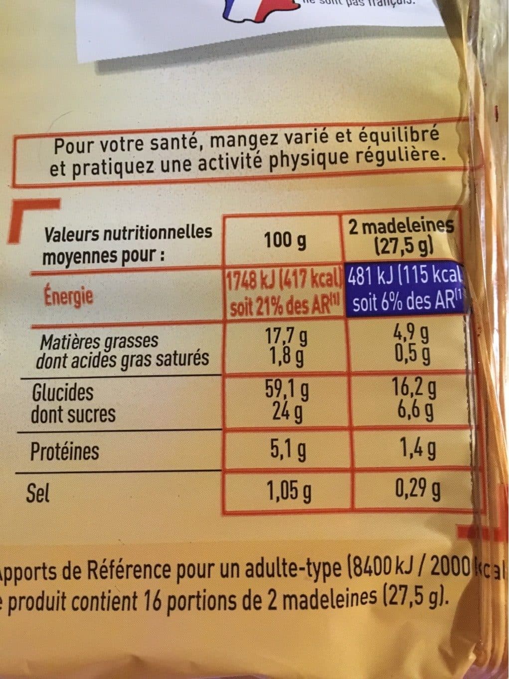 Netto Madeleines longues MGV packshot