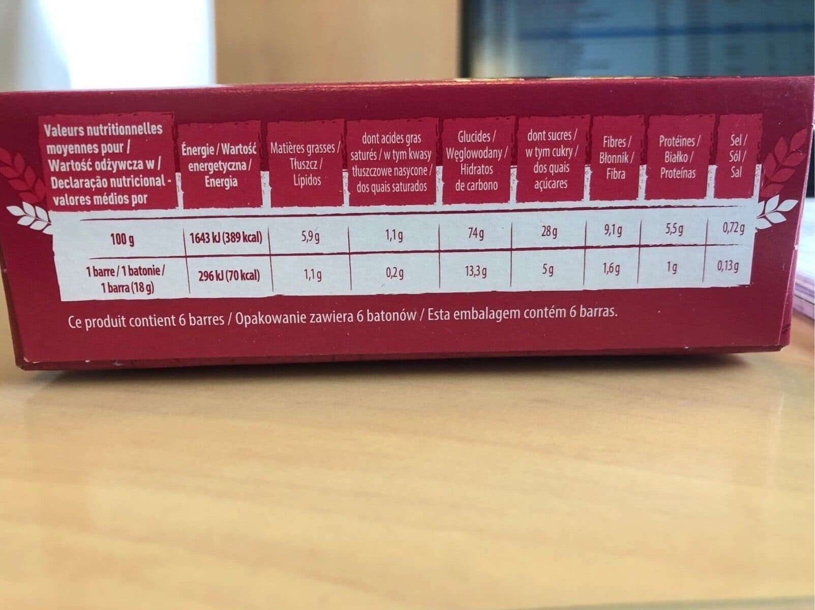 Chabrior Barres de céréales fruits rouges x6 packshot
