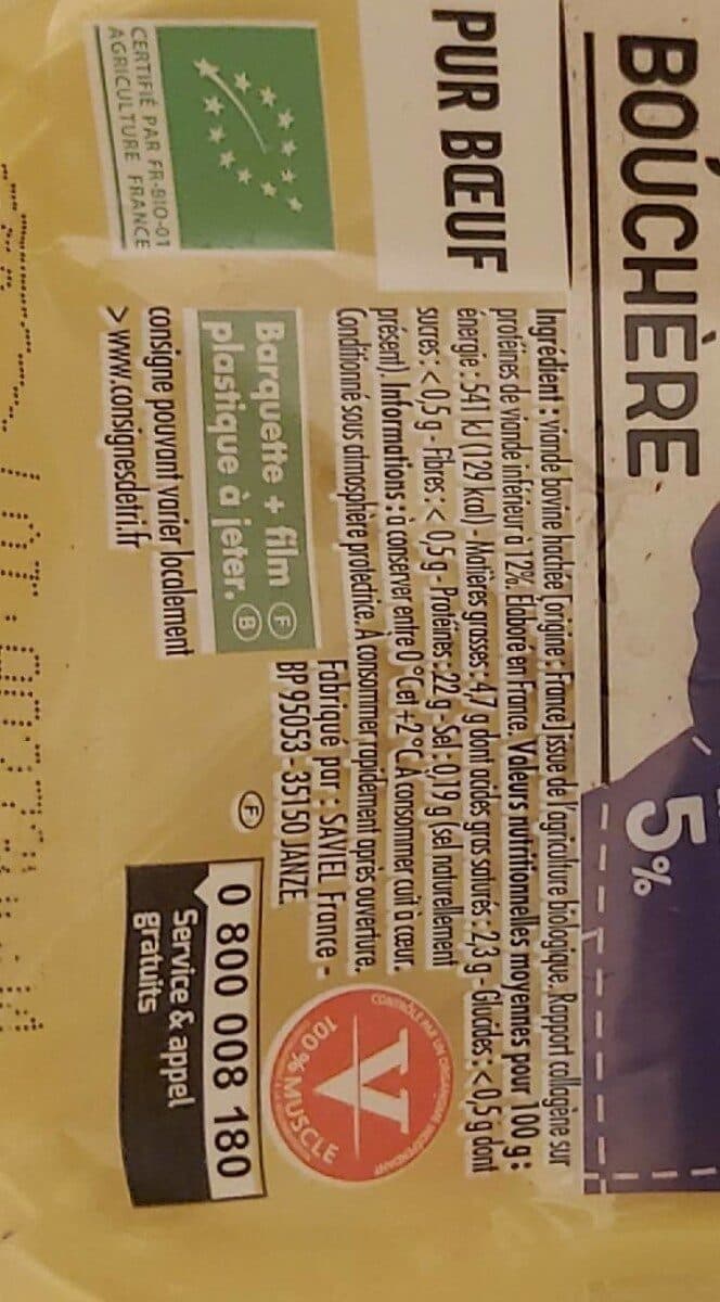 Jean Rozé Viande hachée façon bouchère 15% mg bio packshot