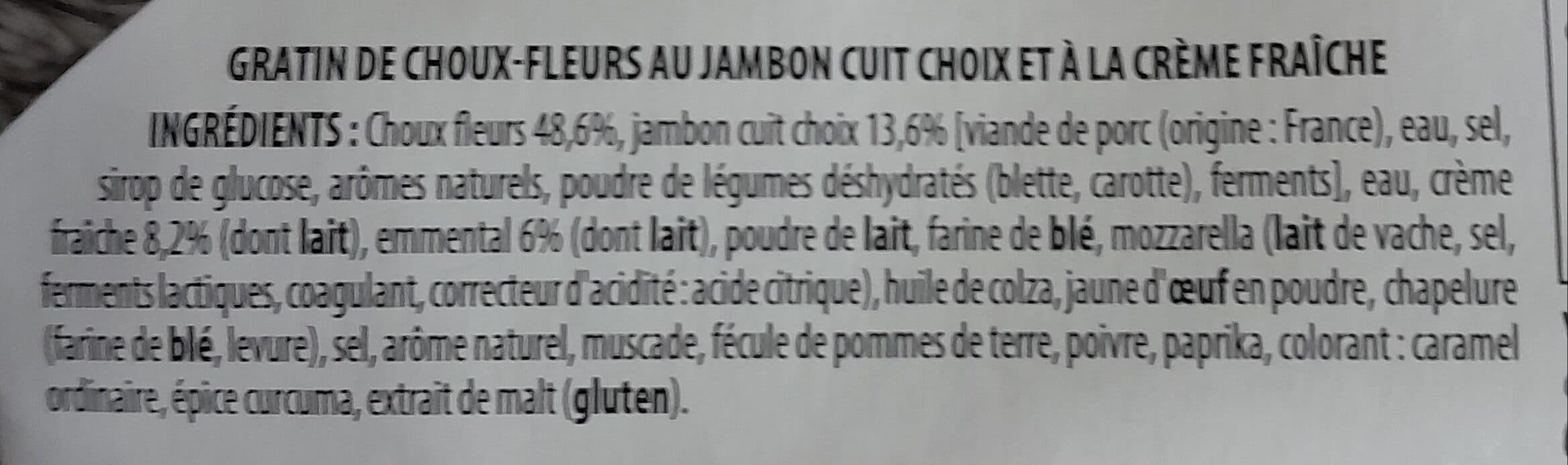 Monique ranou GRATIN DE CHOUX FLEURS AU JAMBON 280g packshot