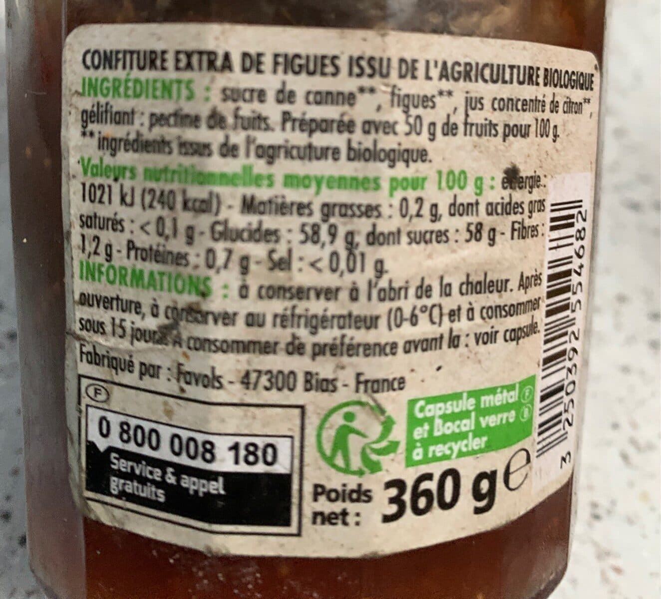 Favols CONFITURE EXTRA de figues 50% fruits - BIO packshot