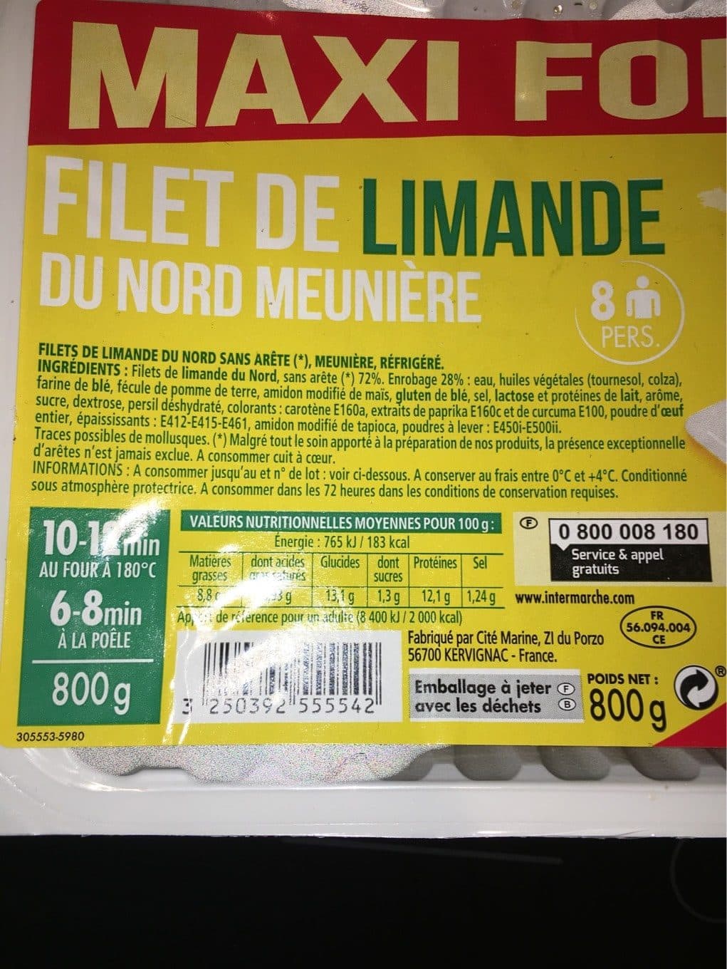 Intermarche Filet de limande packshot