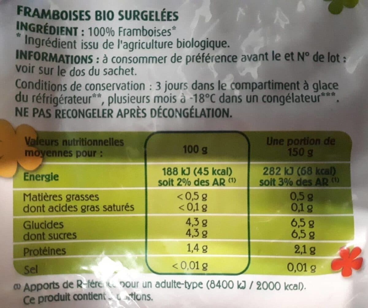 Adélie Framboises entières bio packshot