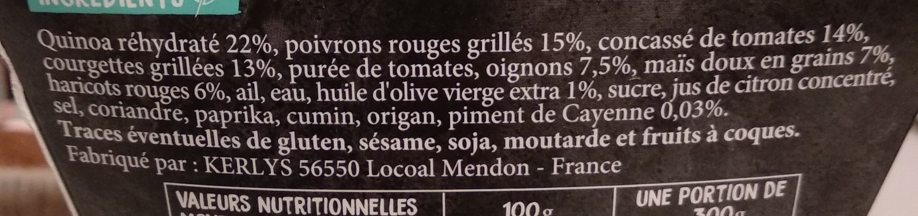 Open Food Facts Légumes à la mexicaine et quinoa packshot