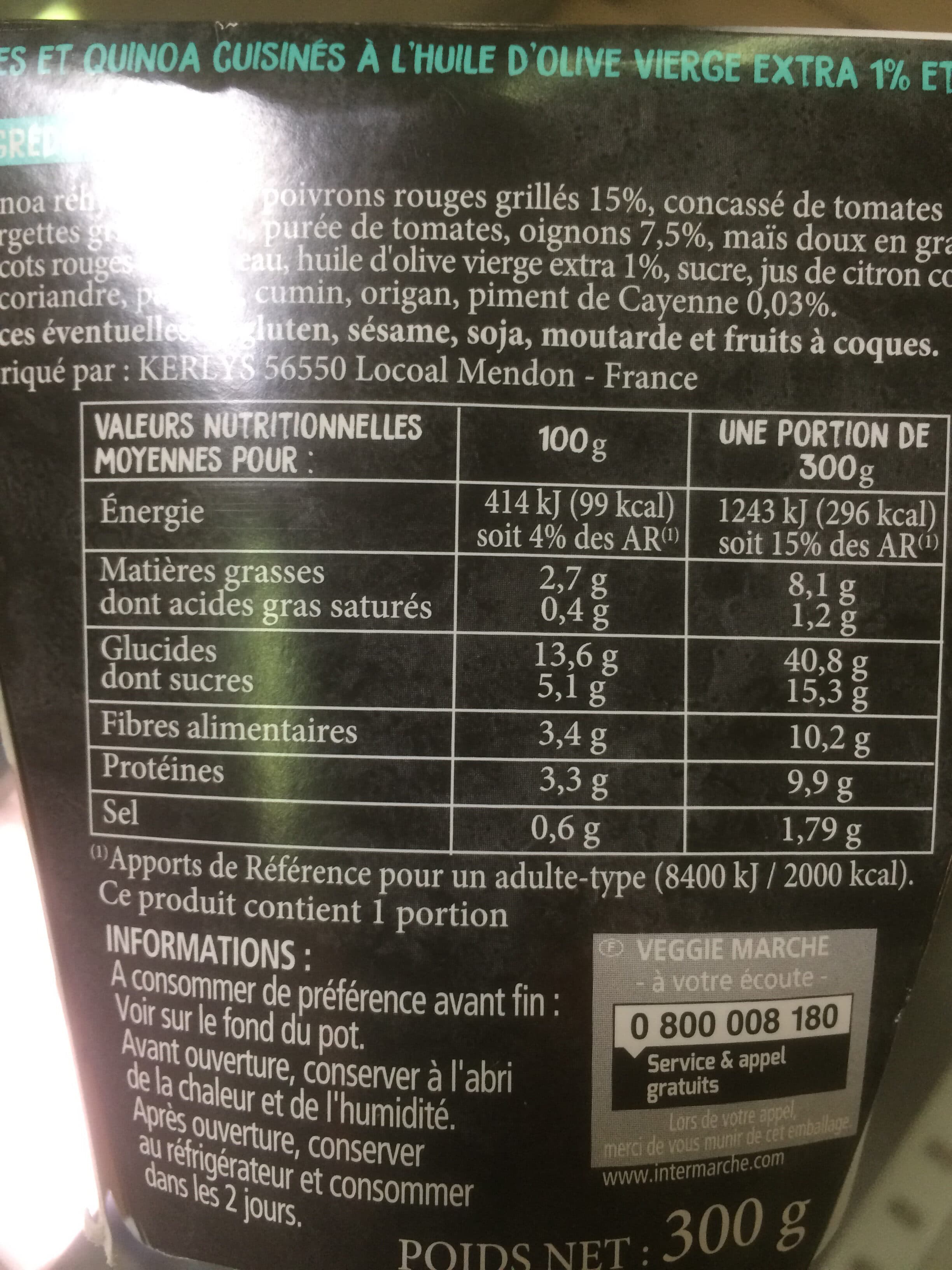 Open Food Facts Légumes à la mexicaine et quinoa packshot