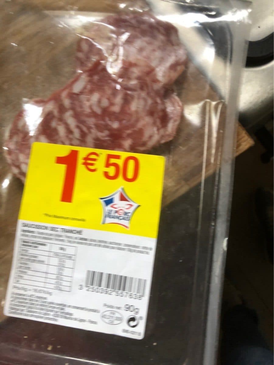 Open Food Facts Saucisson sec tranche packshot