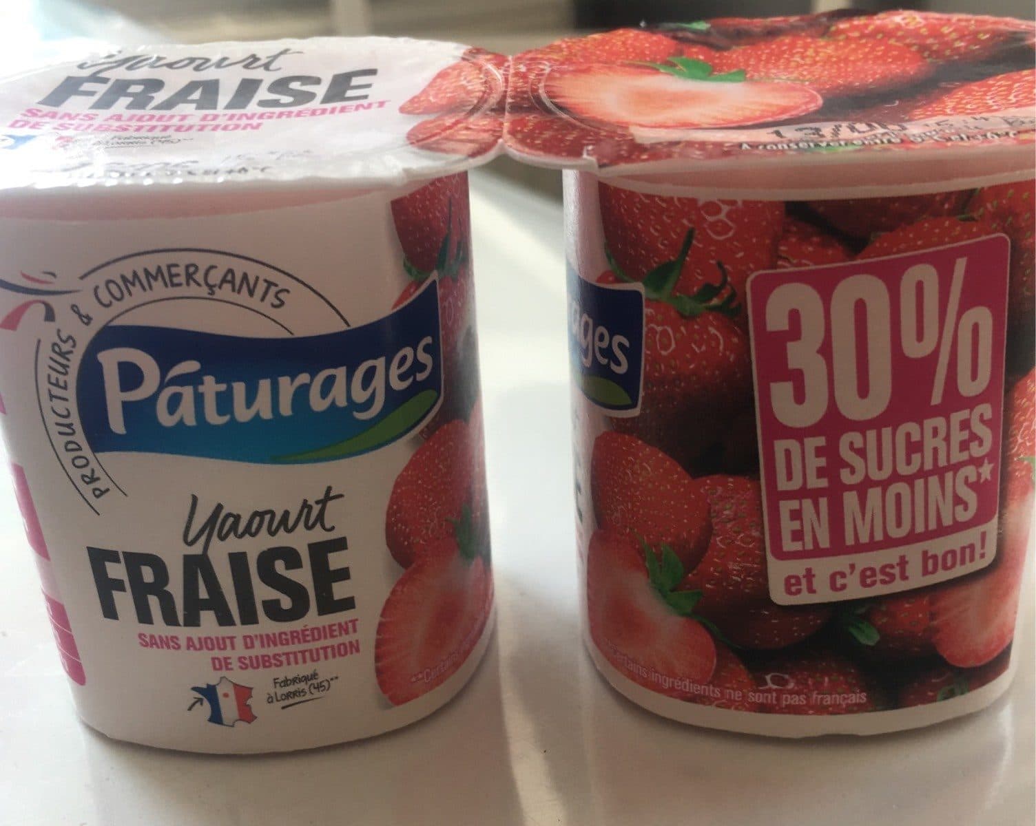 pâturages Yaourt fraise packshot
