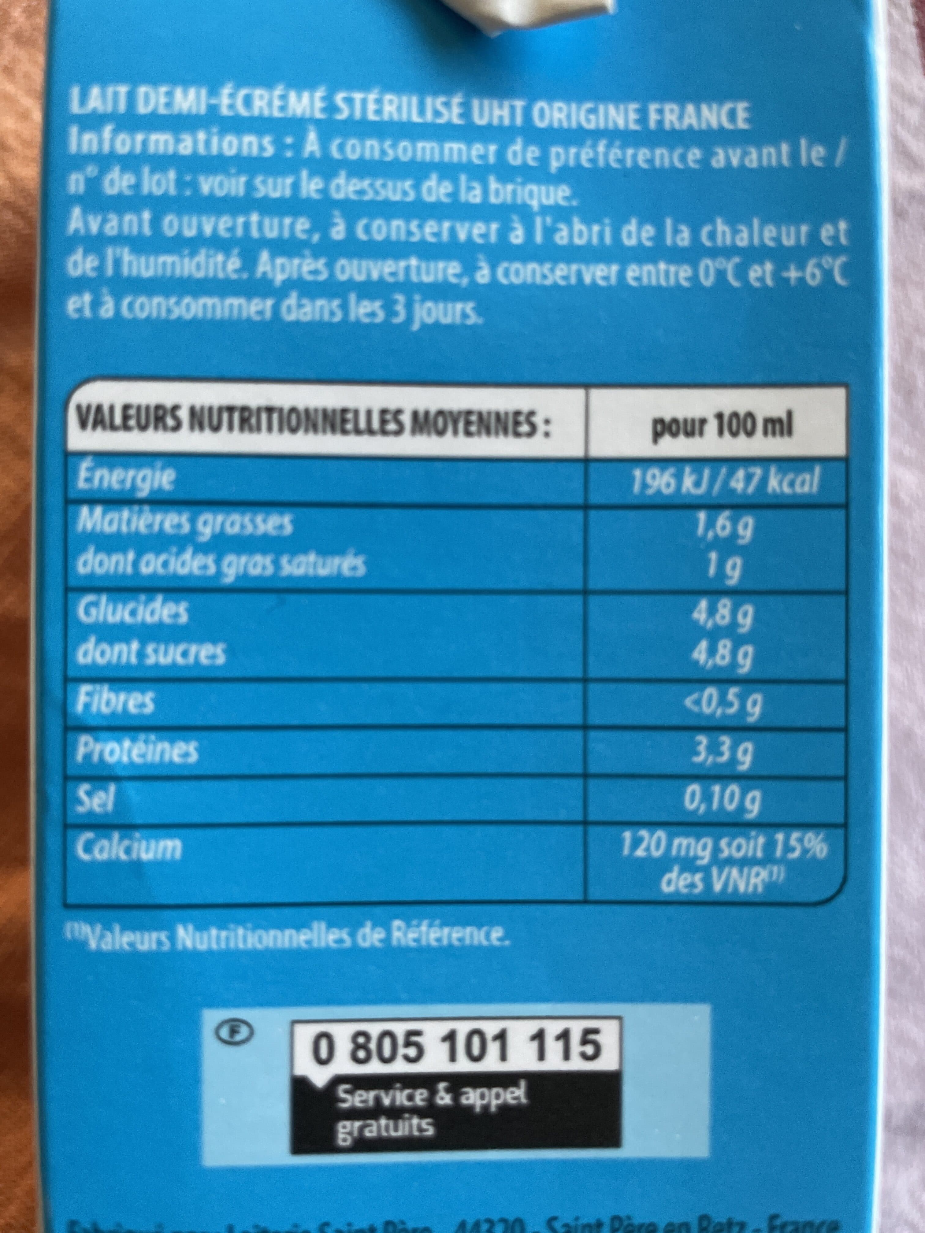 Intermarché Lait UHT Demi-Écrémé packshot
