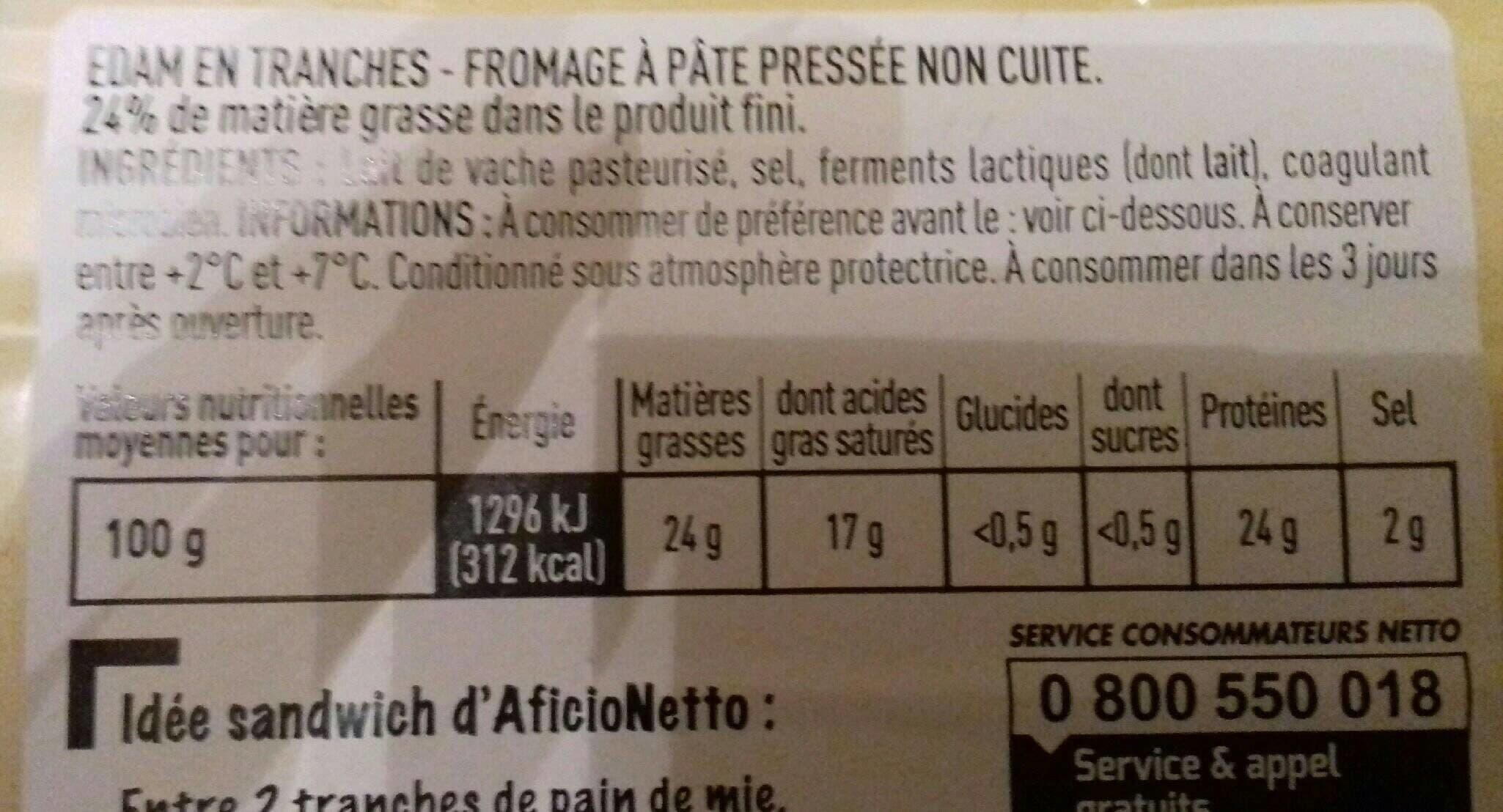 Netto Edam tranche 200g packshot
