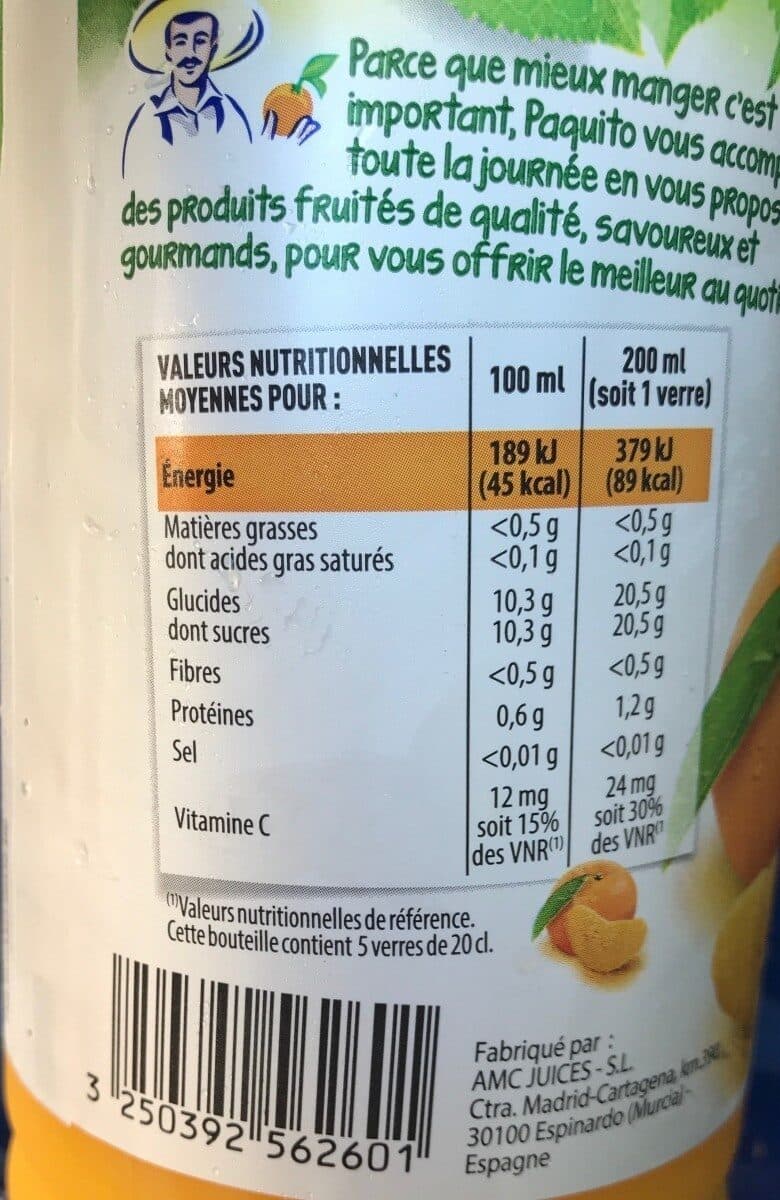 Paquito Pur jus de clementine 1l pet packshot