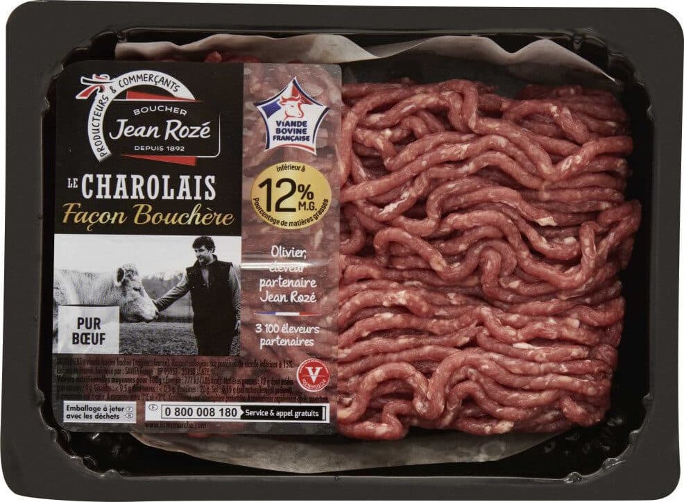 Jean Rozé Viande hachée charolaise 12% mg packshot