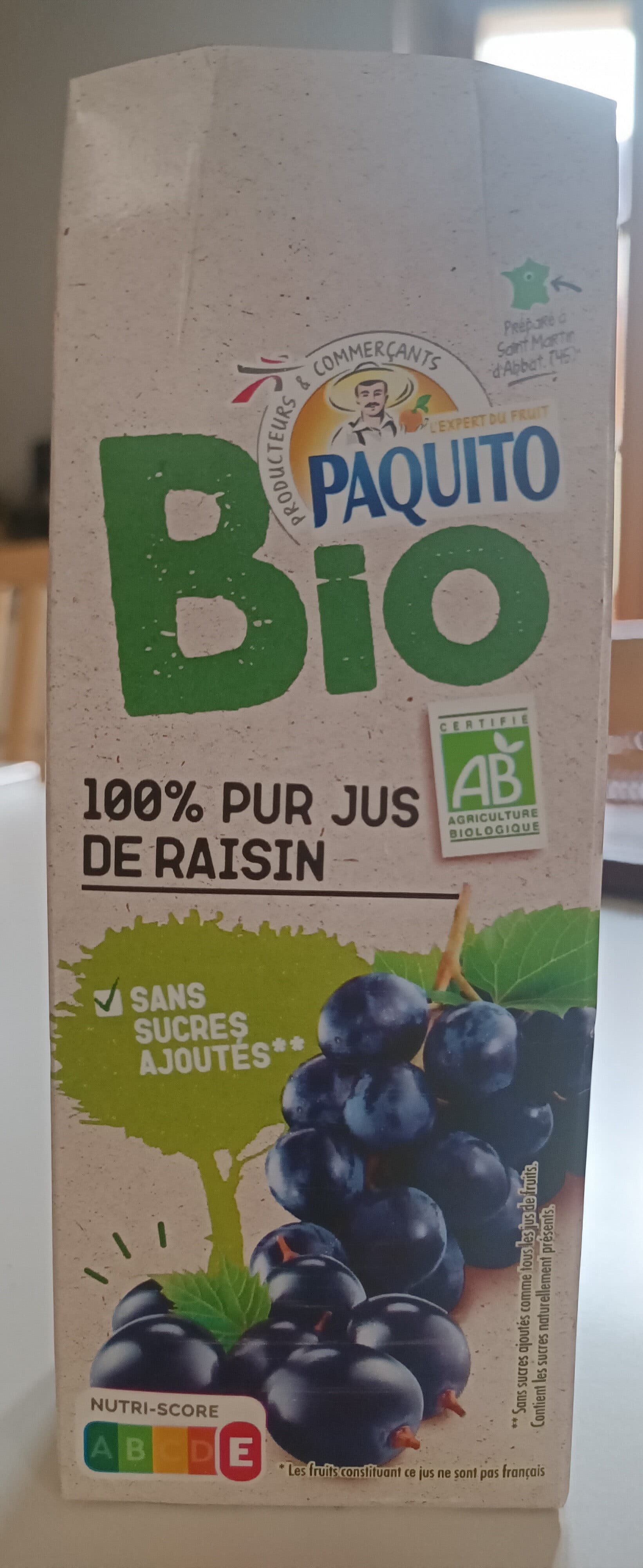 Paquito Pj raisin bio brique 75cl packshot