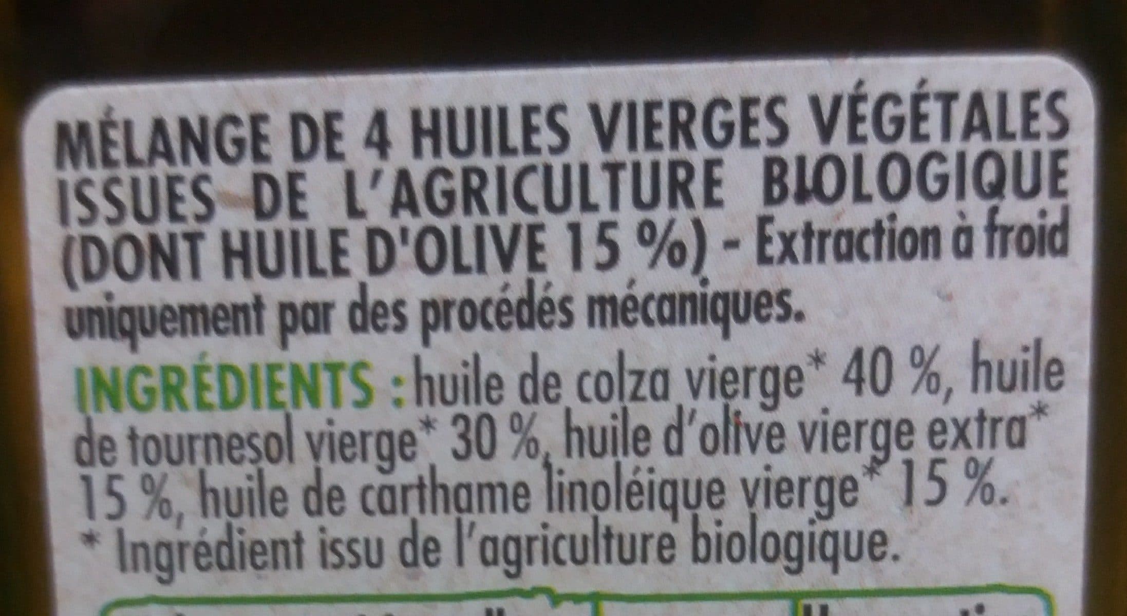 Bouton d'or 4 huiles végétales biologiques 75cl packshot